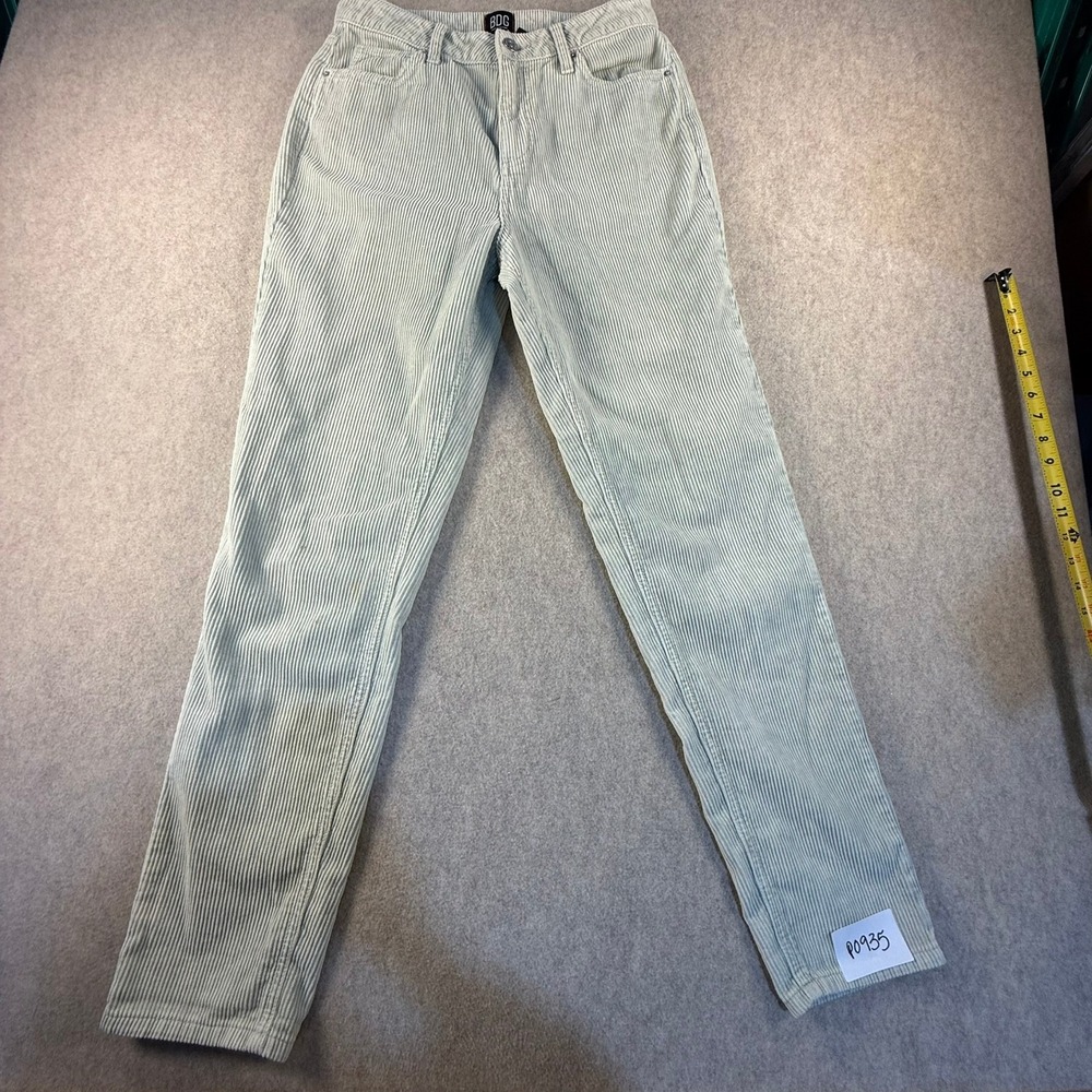 BDG Urban Outfitters Mom High-Rise Striped Corduroy Pants Blue White Size 28